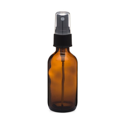 2 oz Amber Bottle with Black Fine Mist Sprayer