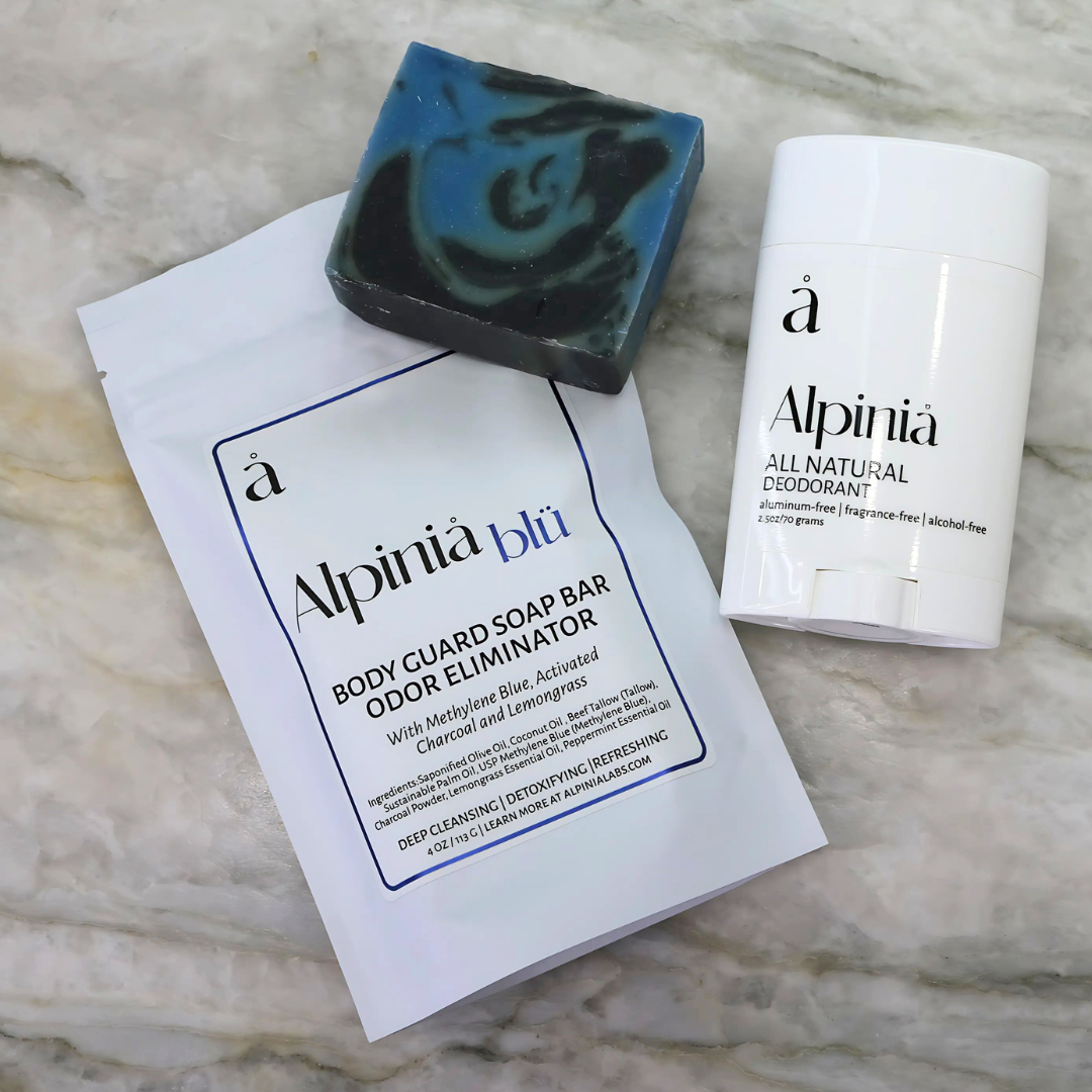 The Pit Kit: Natural Deodorant &amp; Methylene Blue Body Guard Soap Bar Odor Eliminator