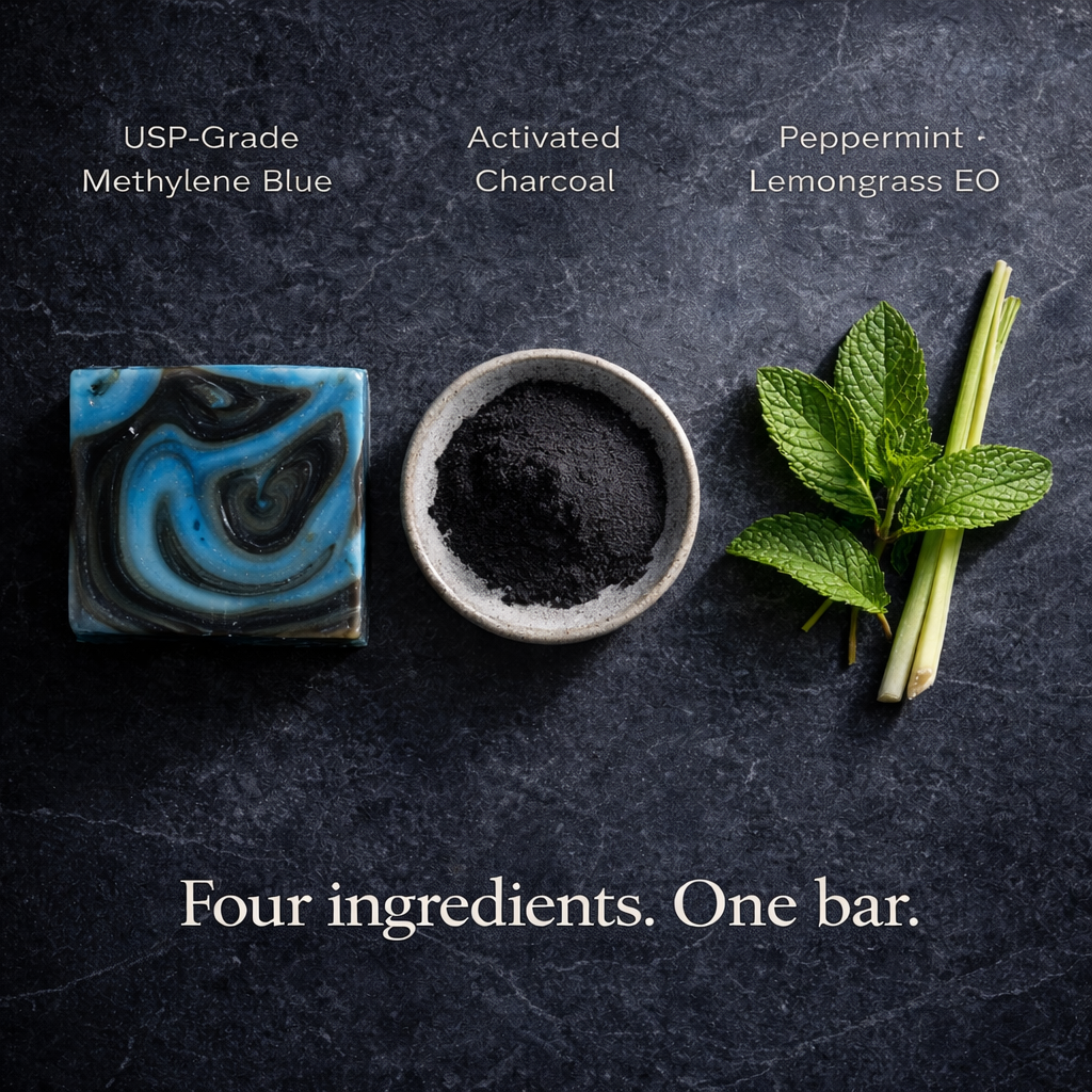 Charcoal & Methylene Blue Odor Fighting Soap Bar